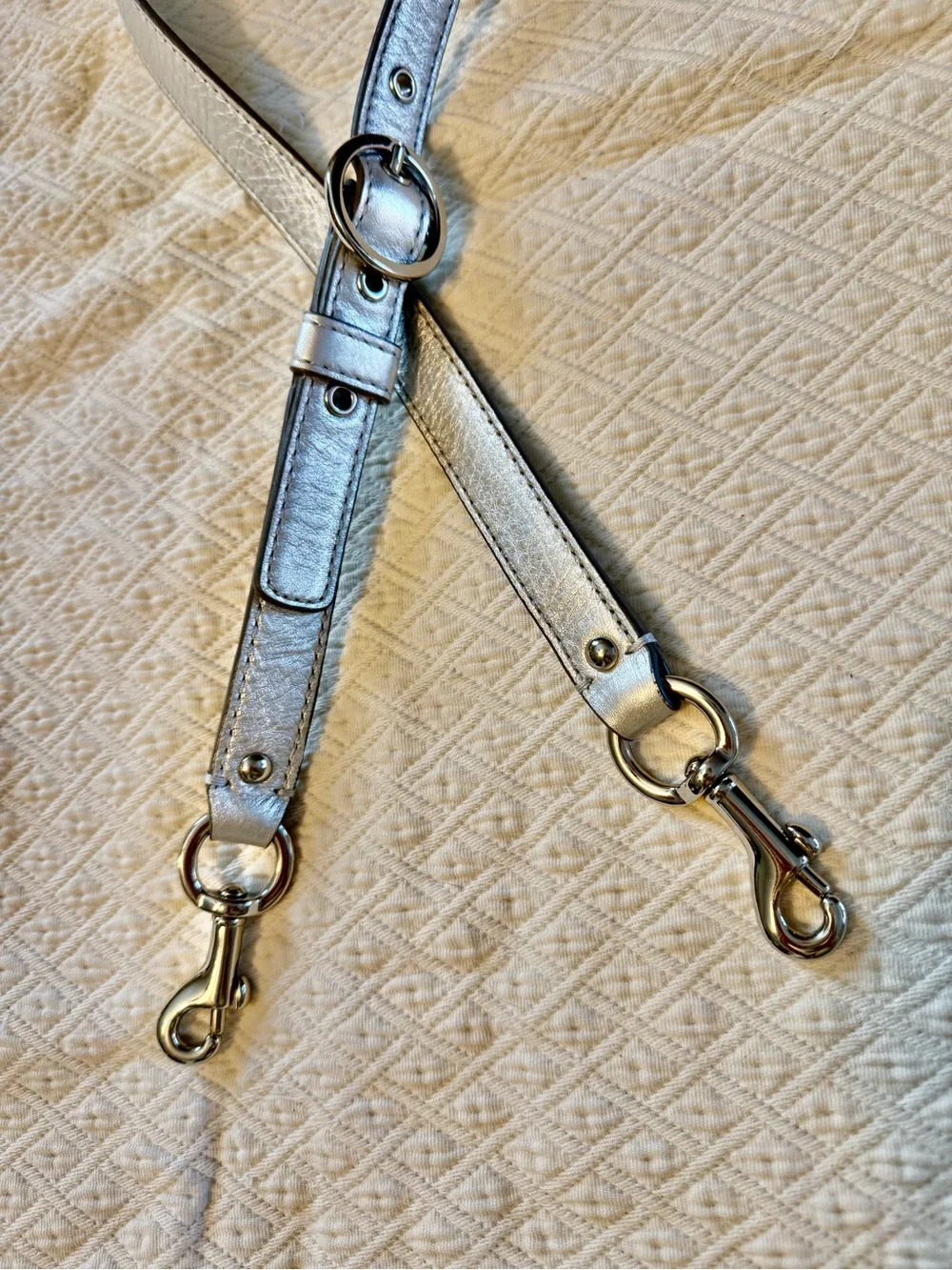 Coach Zoe Shoulder strap - Metallic Silver Leather replacement strap - Picture 6 of 10